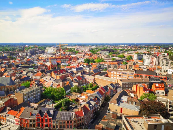 Hasselt stadscentrum luchtfoto in de zomer, Limburg, België — Stockfoto