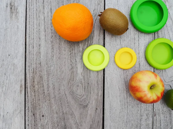 Multiple reusable silicone food wraps for cut fruits in order to