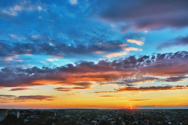 Sunset City Sky Clouds — Stock Photo, Image