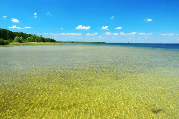 Lac Peu Profond Avec Eau Claire Par Une Journée Ensoleillée — Photo