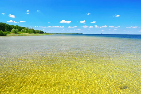 Journée Ensoleillée Sur Lac Peu Profond Avec Fond Sablonneux — Photo