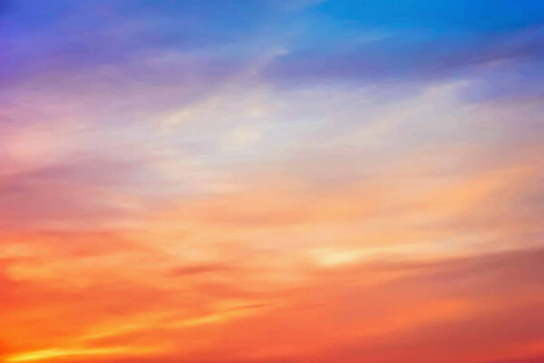 Natural background - sky with clouds at sunset.