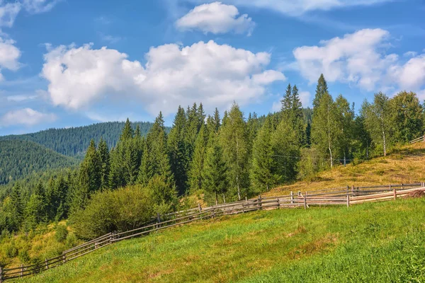 Mountains Forests Sky Clouds — Stock Photo, Image