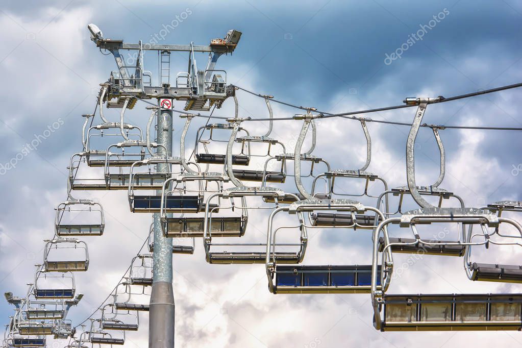 The lift in the ski resort.