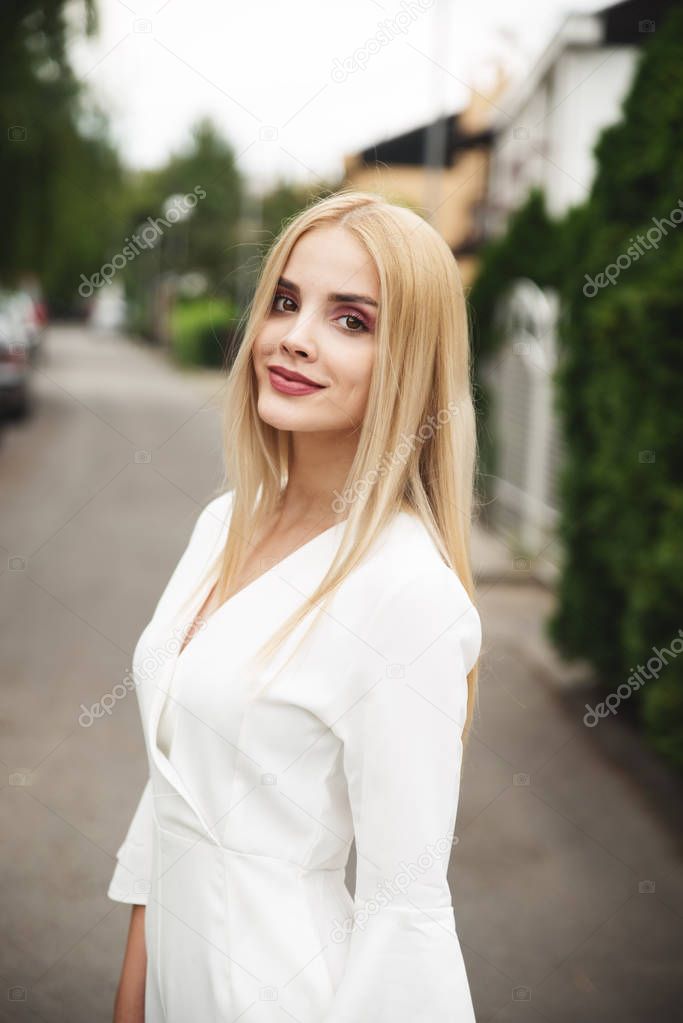 young beautiful blonde  woman posing