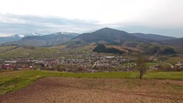 Vista Aérea Montagens Cárpatos Outono Natureza Dos Cárpatos Estrada Montagem — Vídeo de Stock