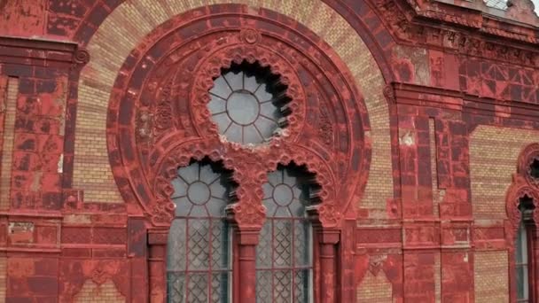 Letecký Pohled Ortodoxní Synagoga Užhorodu Budova Nyní Zacarpathska Regionální Filharmonie — Stock video