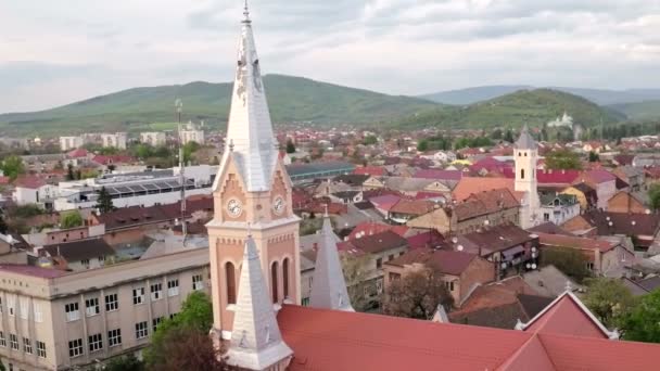 Vista Aérea Catedral San Martín Tours Mukacheve Catedral Mukacheve Edificio — Vídeo de stock