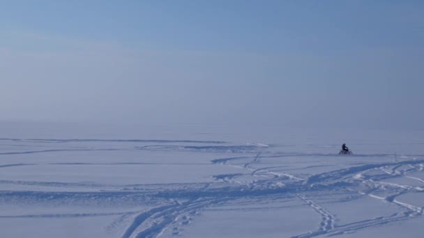 Motocycliste Sur Piste Motocross Enneigée Cavalier Sur Neige Cavalier Motocross — Video