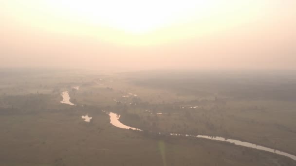 Vista Aérea Naturaleza Campos Ríos Árboles Ucrania Europa Paisaje — Vídeos de Stock