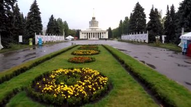 Havadan görünümü Park alanı fuar Kiev peyzaj tasarımı ve çeşme ile. Fuar, Kiev, Ukrayna 