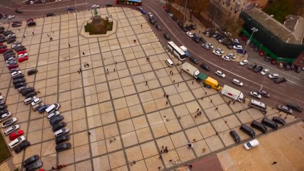 Aerial View Sophia Square Kyiv City Ukraine Europe Historical Monument — Stock Video