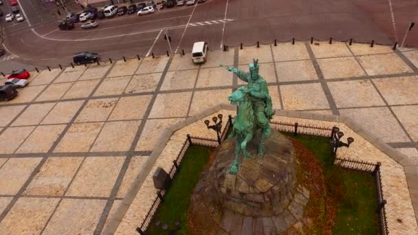 Luchtfoto Sophia Plein Kiev Stad Oekraïne Europa Het Historische Monument — Stockvideo