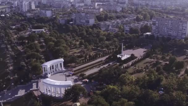 Αεροφωτογραφία Ναυτική Πόλη Μαύρης Θάλασσας Αιγιαλού Και Παραθεριστές Ανθρώπους Στην — Αρχείο Βίντεο