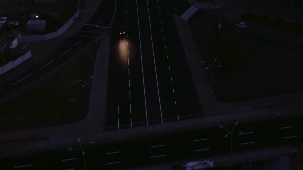 Vue Aérienne Ville Nuit Vie Nocturne Ville Voitures Rues Personnes — Video