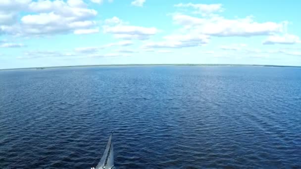 Hava Classiclooking Yelken Boattravel Suları Üzerinde Görüntüleyin Yenilik Macera Bir — Stok video