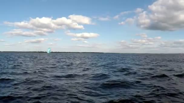 Vue Aérienne Voilier Classiquevoyage Sur Ses Eaux Bateau Ona Yacht — Video