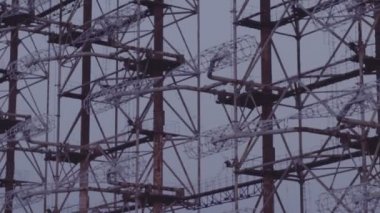 Havadan görünümü Duga-1 dizi thechernobyl dışlama bölgesi içinde. Duga Sovietover--horizonused Sovietmissile defenseearly uyarı radarnetwork bir parçası olarak yapıldı.