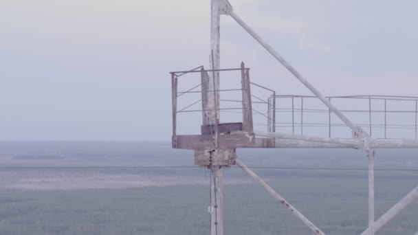 Vista Aerea Array Duga All Interno Della Zona Esclusione Chernobyl — Video Stock