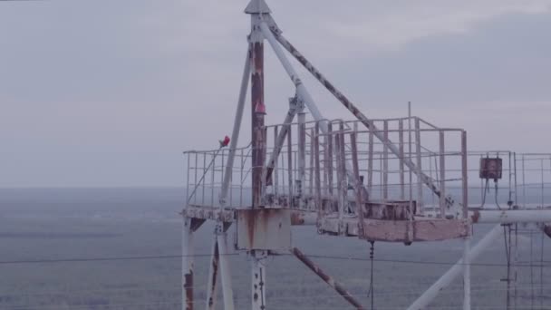 Vue aérienne Tableau Duga-1 dans la zone d'exclusion de Tchernobyl. Duga a été utilisé par l'URSS dans le cadre du réseau de radars de défense antimissile soviétique. 