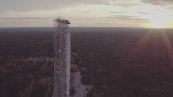 Vista Aerea Array Duga All Interno Della Zona Esclusione Chernobyl — Video Stock