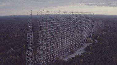 Havadan görünümü Duga-1 dizi thechernobyl dışlama bölgesi içinde. Duga Sovietover--horizonused Sovietmissile defenseearly uyarı radarnetwork bir parçası olarak yapıldı.