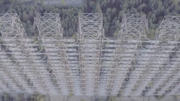 Vista Aérea Matriz Duga Dentro Zona Exclusão Chernobyl Duga Era — Vídeo de Stock