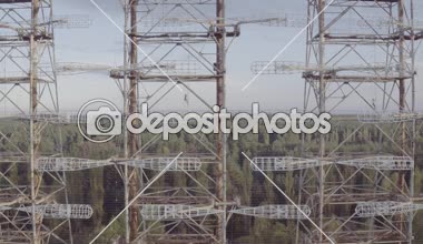 Havadan görünümü Duga-1 dizi thechernobyl dışlama bölgesi içinde. Duga Sovietover--horizonused Sovietmissile defenseearly uyarı radarnetwork bir parçası olarak yapıldı.