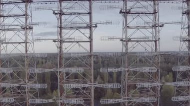Havadan görünümü Duga-1 dizi thechernobyl dışlama bölgesi içinde. Duga Sovietover--horizonused Sovietmissile defenseearly uyarı radarnetwork bir parçası olarak yapıldı.