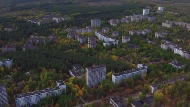 Vue Aérienne Ville Pripyat Ville Fantôme Dans Nord Ukraine Après — Video