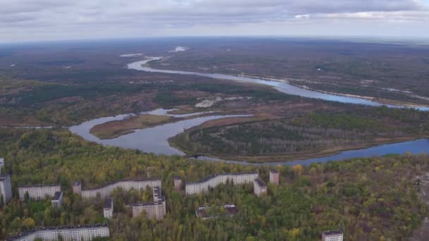 Vista Aerea Della Città Pripyat Città Fantasma Nel Nord Dell — Video Stock