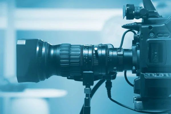 Professionele Video Cameralens Het Opnemen Van Show Studio — Stockfoto