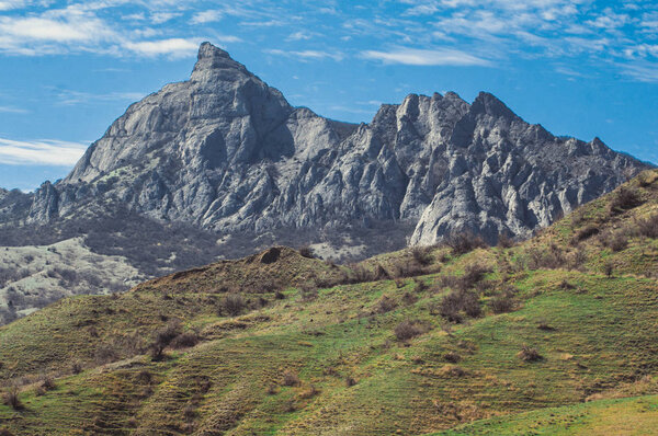 View of Crimea mountains in Mount Syuriu Kaya, Koktebel, Crimea