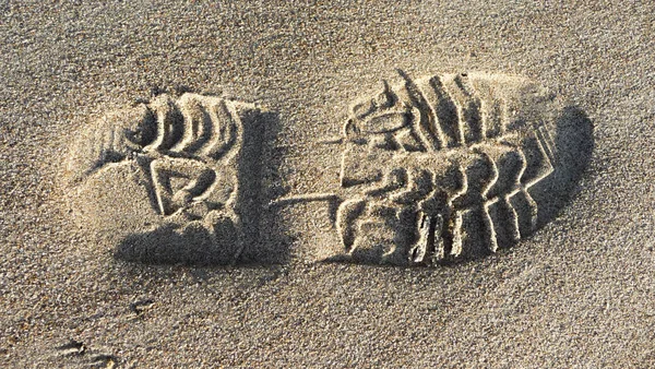 Empreinte Dans Sable Sable Propre Granuleux Sur Sable Une Trace — Photo