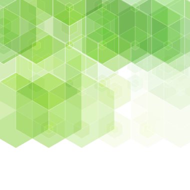 Yeşil altıgen şekilli soyut bir arkaplan. 10 saniye.