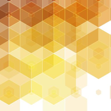 Altın sarısı altıgenler. Mozaik tarzı. Sunum düzeni. 10 saniye.