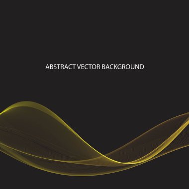 Eps10 zarif bir arka plan. Siyah arkaplanda sarı dalga