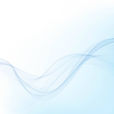 Soyut vektör arkaplanı, broşür, web sitesi, broşür tasarımı için mavi şeffaf dalga çizgileri. duman dalgası.