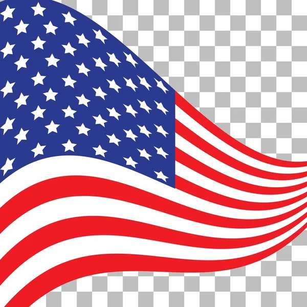 Vlajka USA. Americký symbol. Ikona vlajky USA. Ilustrace pro Den nezávislosti 4. července. — Stockový vektor