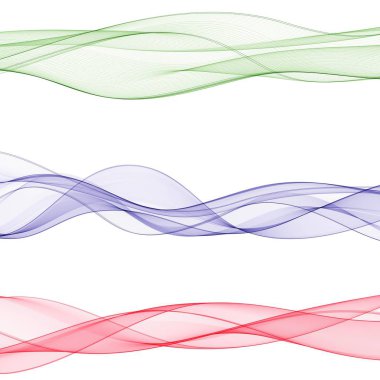 set Abstract vector waves. color lines. eps 10 clipart
