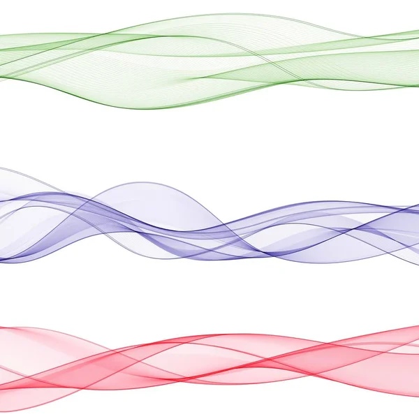Set Ondes vectorielles abstraites. lignes de couleur. eps 10 — Image vectorielle