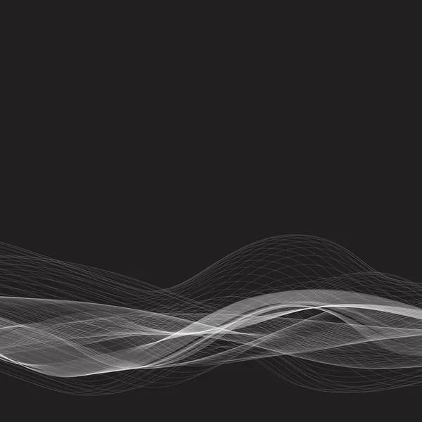 Белая волна на черном фоне. Макет для презентации. Рекламный дизайн. eps 10 — стоковый вектор