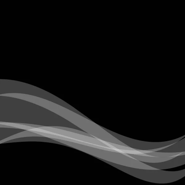 Vector onda abstracta background.white onda sobre fondo negro — Vector de stock