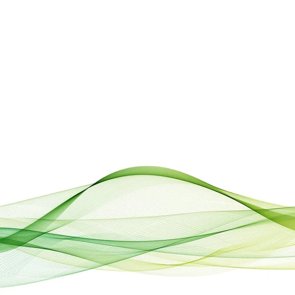 Líneas onduladas verdes abstractas. Fondo de vector colorido . — Vector de stock