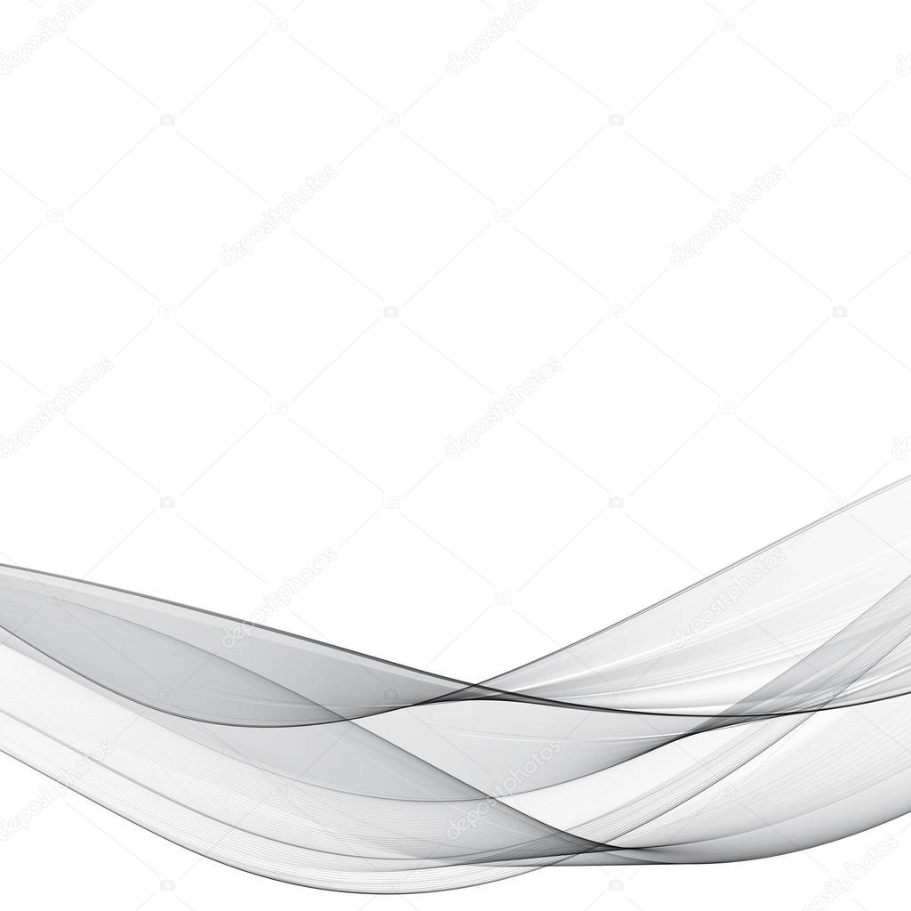 Elegant abstract smooth swoosh speed gray wave modern stream background. Vector illustration