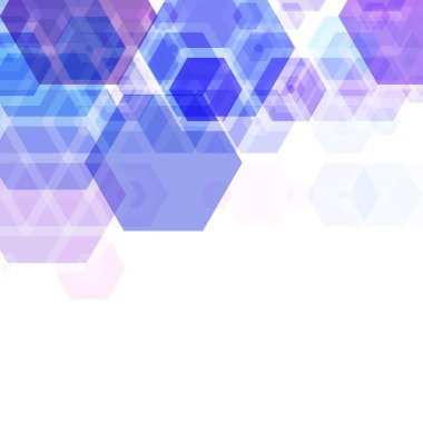 Vektör Soyut geometrik arkaplan. Şablon broşür tasarımı. Mavi altıgen şekilli. 10 saniye.