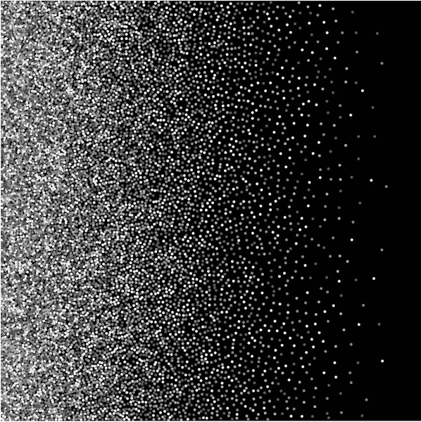 Borde de textura brillo plateado sobre fondo negro. Brillos de plata abstractos de confeti. Ilustración vectorial . — Archivo Imágenes Vectoriales