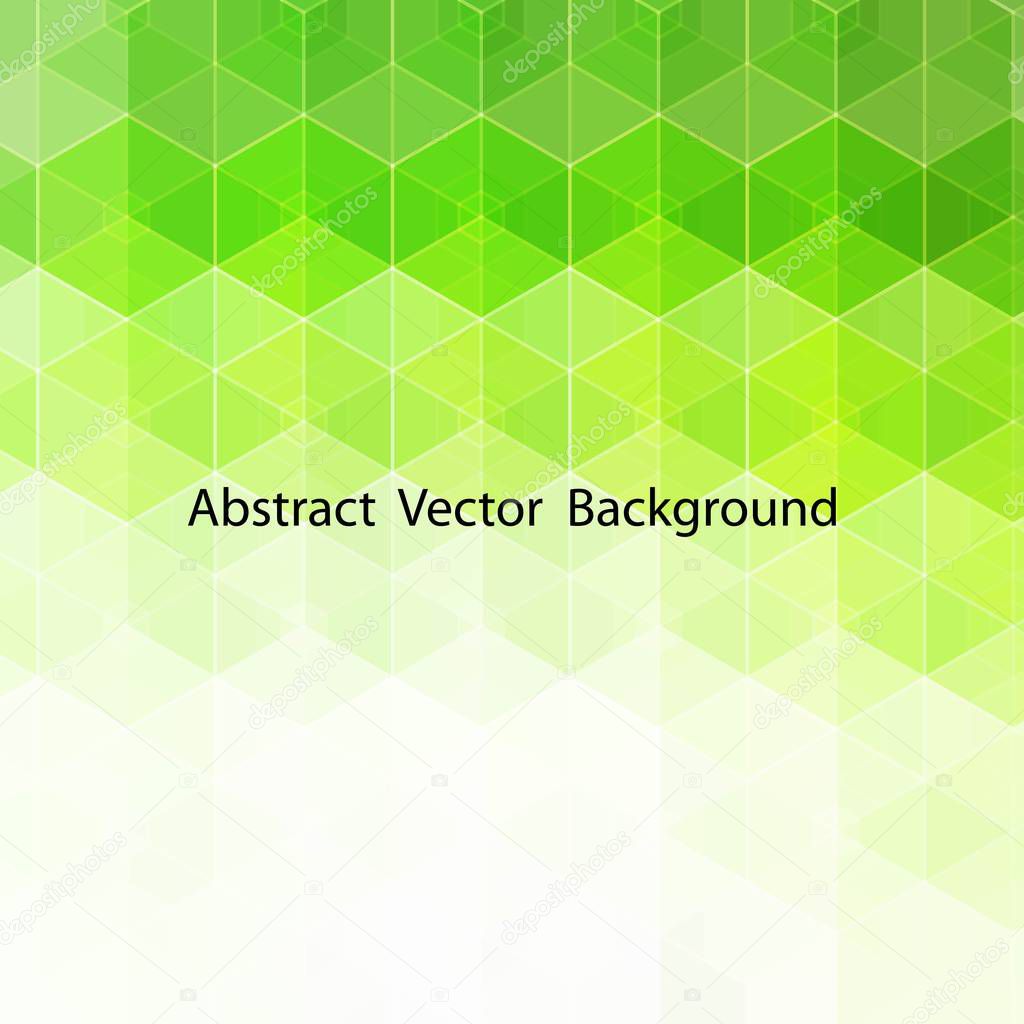 Green shiny triangle shapes technical background. Vector technology design - Vektorgrafik