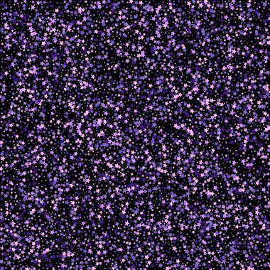 Violetglitter arka plan vektör illüstrasyon. sarı ve kahverengi toz düşen, uçan daire Altın konfeti elemanları. Işıltı nokta, yuvarlak tinsel elemanları kutlama zemin grafik tasarım. eps 1