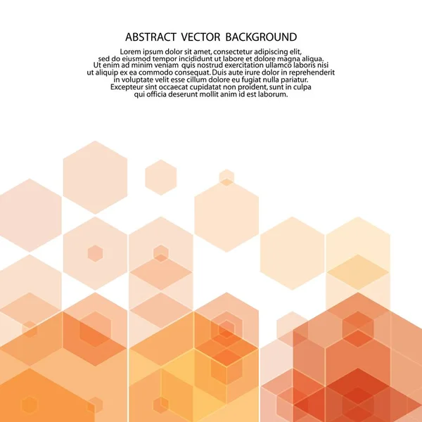 Orangefarbener Sechseck-Hintergrund. abstrakte Vektorillustration. Folge 10 — Stockvektor